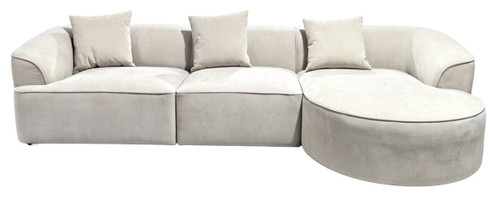 Messina Natural Textured 3 Seater Corner Chaise Sofa