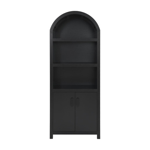 Hantay Black Finish Arched Tall Display Cabinet