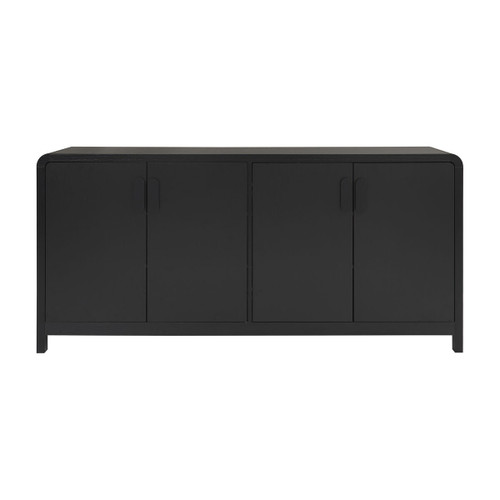 Hantay Black Finish 4 Door Curved Sideboard