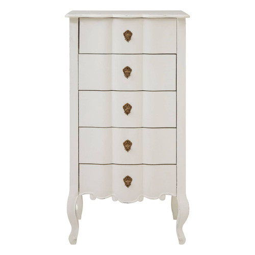 Loire 5 Drawer White Chest