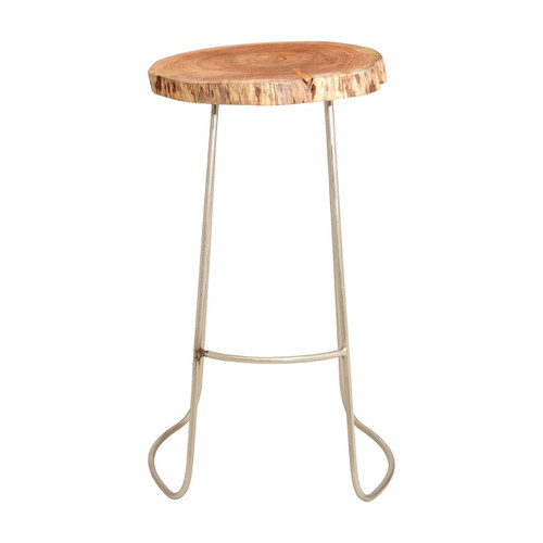 Nandri Round Acacia Wood Bar Stool