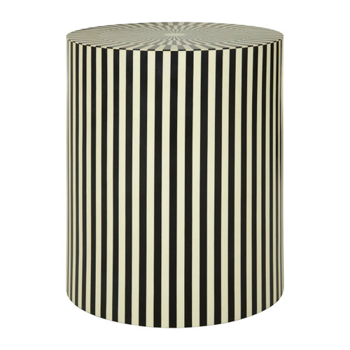 Hassa Ivory / Black Cylinder Stool