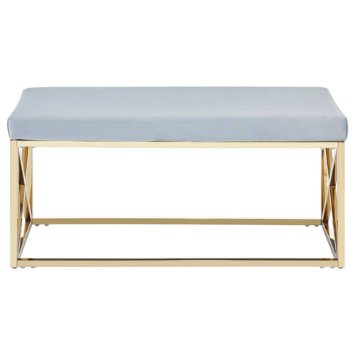Allure Powder Blue Velvet / Gold Bench
