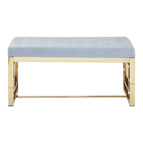 Allure Powder Blue Tufted Bench