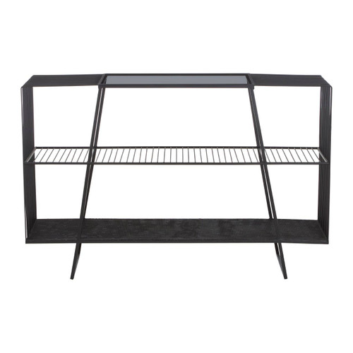 Trento Console Table with Grey Glass Top
