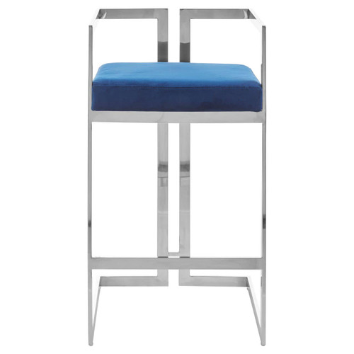 Azalea Blue and Silver Bar Stool
