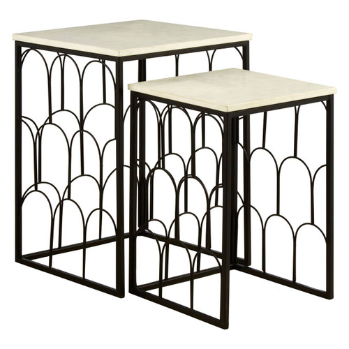 Templar Set of 2 Marble Tops Side Tables