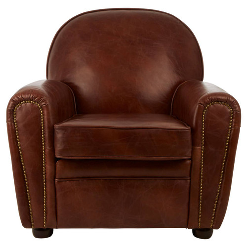 Victor Coffee Leather Classic Armchair
