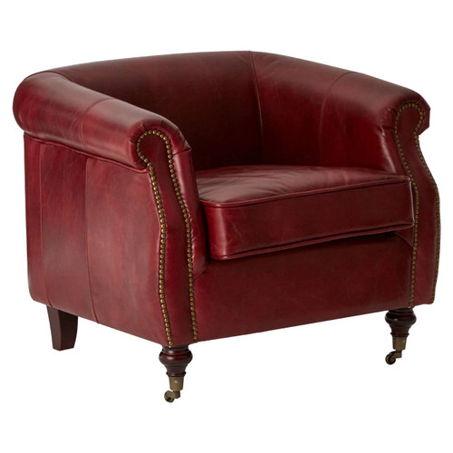 Victor Red Leather Armchair