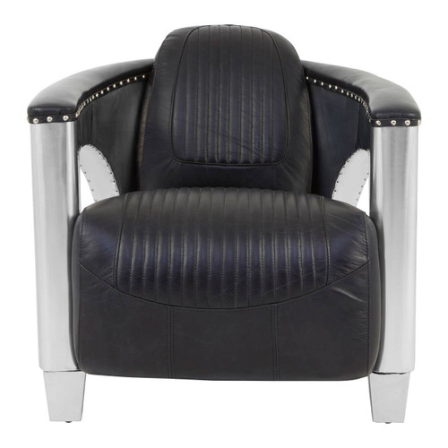 Victor Black Leather Sofa Chair