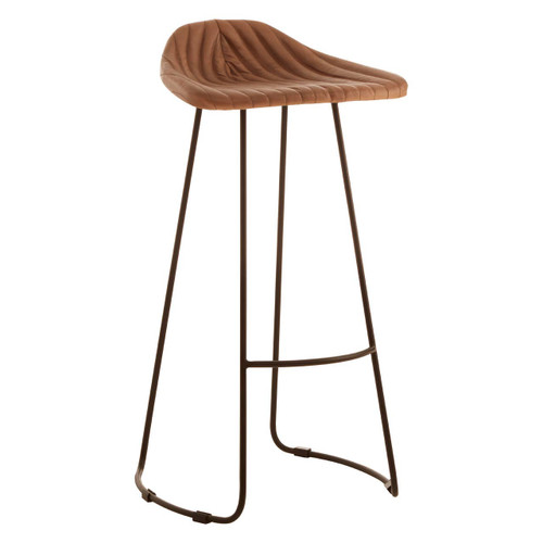 Buffalo Light Brown Leather / Iron Stool