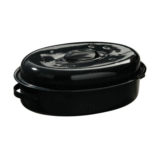 Black Enamel Large Casserole Dish