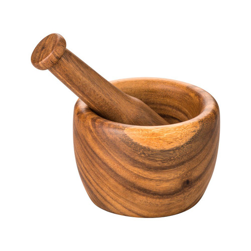 Kora Acacia Wood Tapered Mortar and Pestle