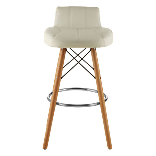 Stockholm White Leather Effect Bar Stool