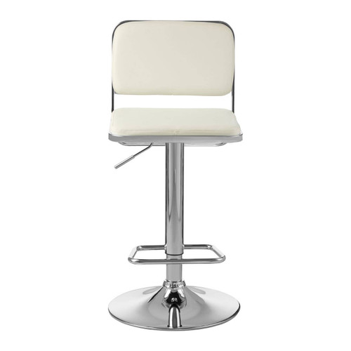Stockholm White Seat / Chrome Base Bar Stool