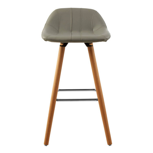 Stockholm Grey Seat/Beechwood Legs Bar Stool
