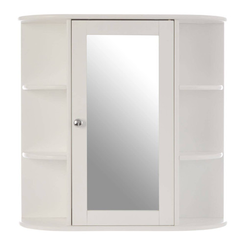 6 Shelves / Mirrored Door Bathroom Cabinet