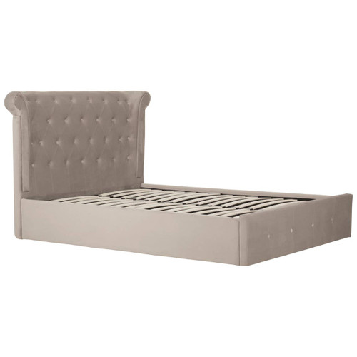 Edison Beige Double Ottoman Bed