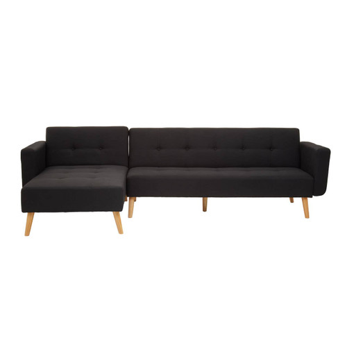 Hansa Large Black Velvet Sofa