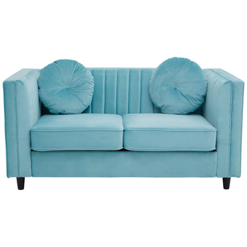 Farah 2 Seat Midnight Green Velvet Sofa