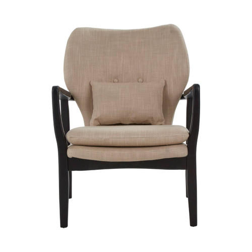 Stockholm Beige Chair with Black Wooden Frame