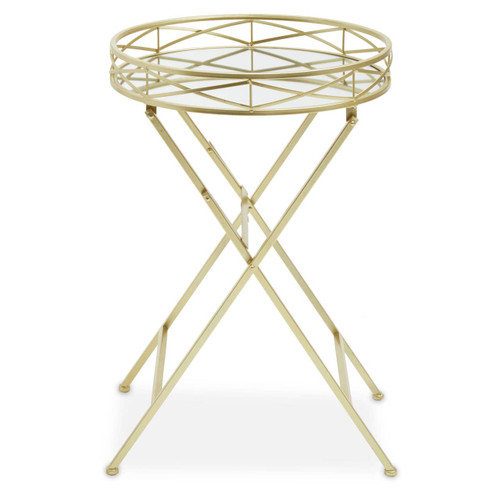 Jolie Round Gold Tray Table