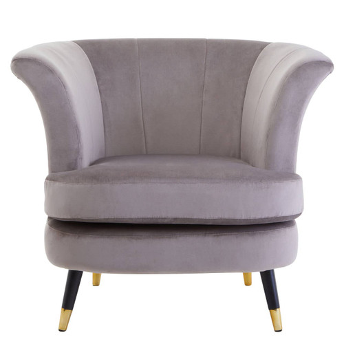 Loretta Mink Velvet Scalloped Chair