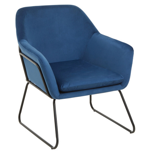 Xander Midnight Velvet and Black Frame Armchair