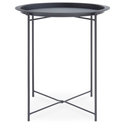 Acero Round Black Side Table