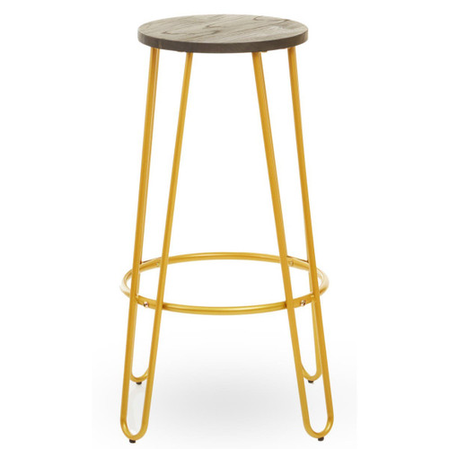 District Gold Finish Metal Frame Bar Stool
