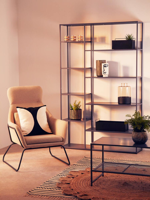 Stockholm Natural Chair With Black Metal Frame