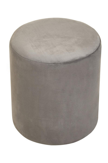 Haley Grey Velvet Pouffe