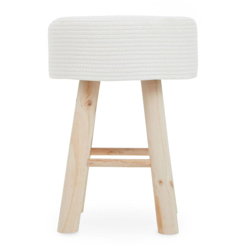 Lentigo White Cotton Rope Stool