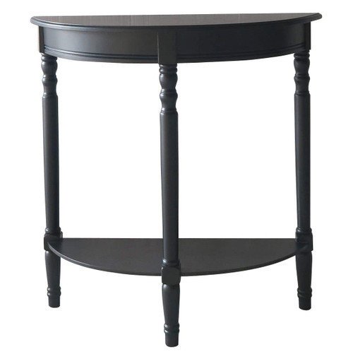 Heritage Black Half Moon Wooden Console Table
