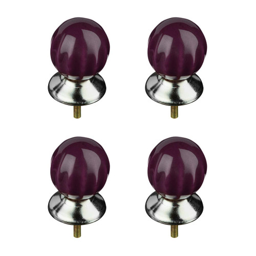 Set of 4 Retro Style Purple Drawer Knobs