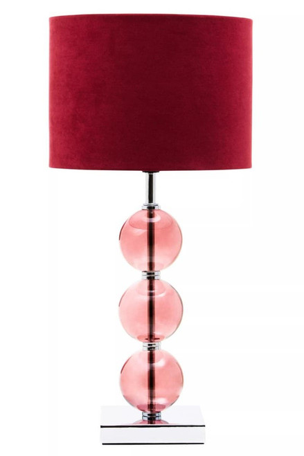 Mistro Burgundy Suede Effect Shade Table Lamp