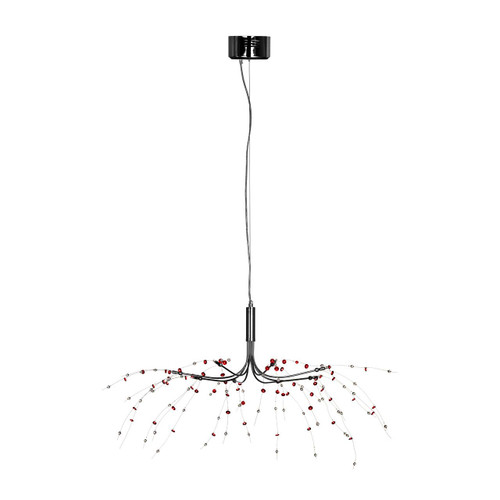 Red and Clear 8 Light Ceiling Light