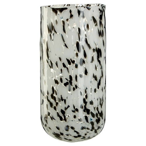 Carra Large Speckled Grey Glass Vase