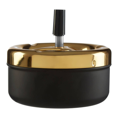 Large Gold / Matte Black Spinning Ashtray
