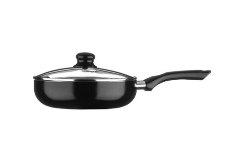 Ecocook Black Frying pan with Glass Lid  24cm