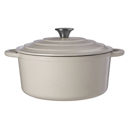 Hygge Large White Cast Iron Casserole Dish