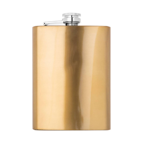 8oz Gold Finish Hip Flask