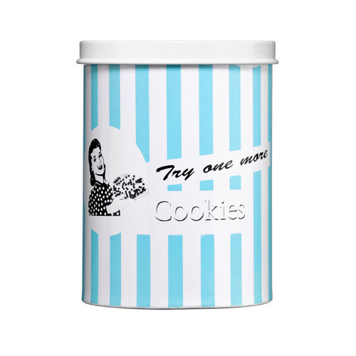 "Try one more" Blue Cookie Canister