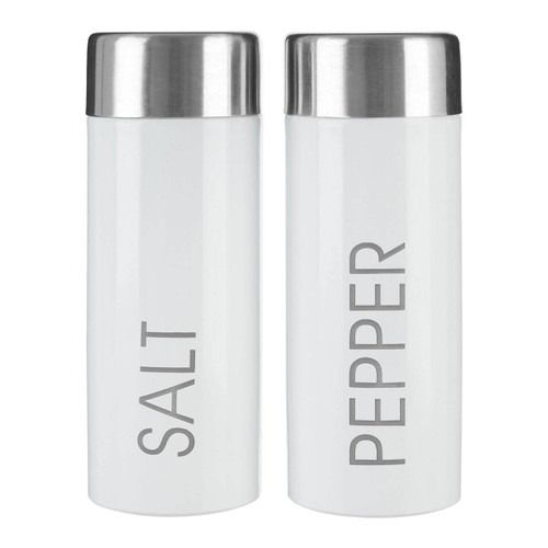 White Enamel Salt and Pepper Set