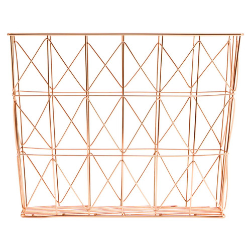 Vertex Copper Finish Cross Design Wire Basket