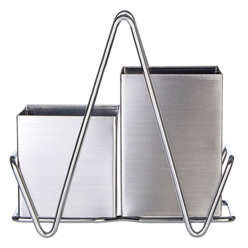 Stainless Steel 2 Compartment Cutlery Caddy