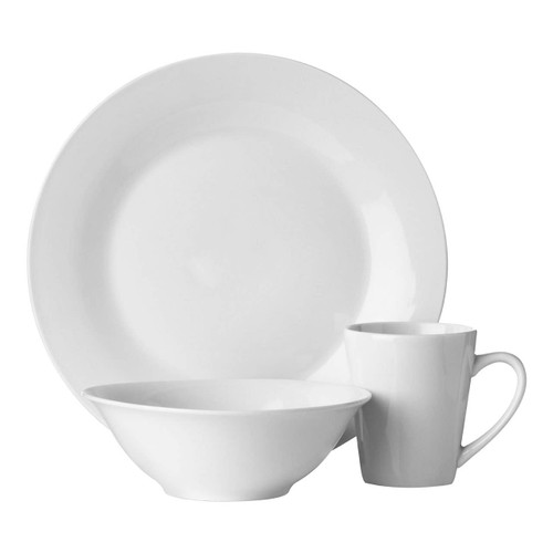 12pc White Porcelain Dinner Set