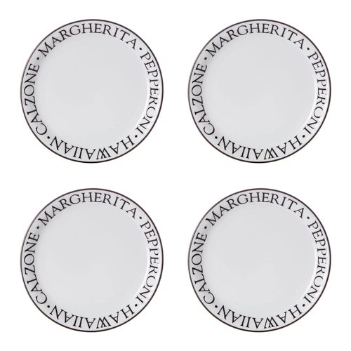 Noir Pizza Plates - Set of 4