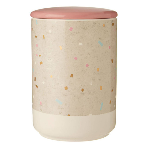 Large Recycled Grey White Storage Canister
