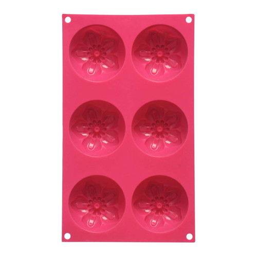 6 Flower Hot Pink Cake Mould